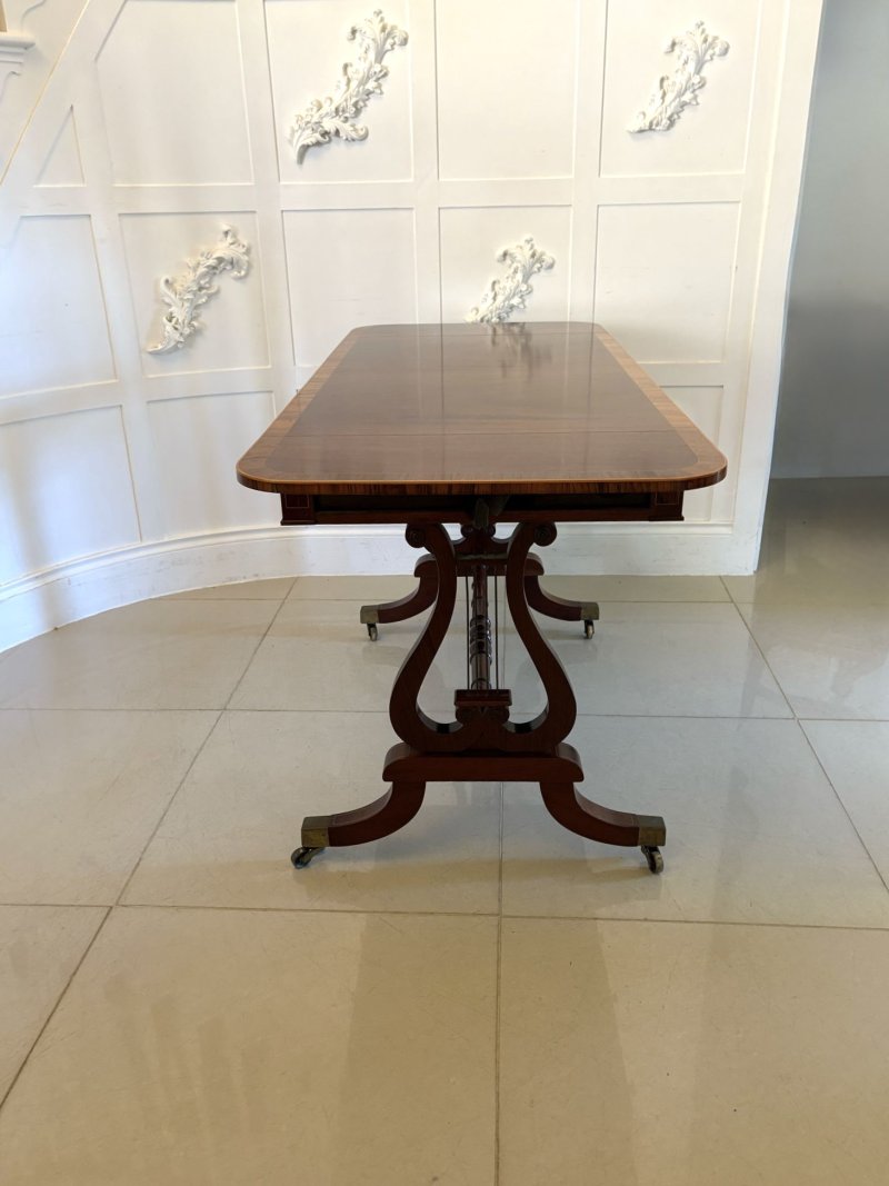 Fine Quality Antique Edwardian Figured Mahogany Free Standing Sofa/Side Table - Image 7